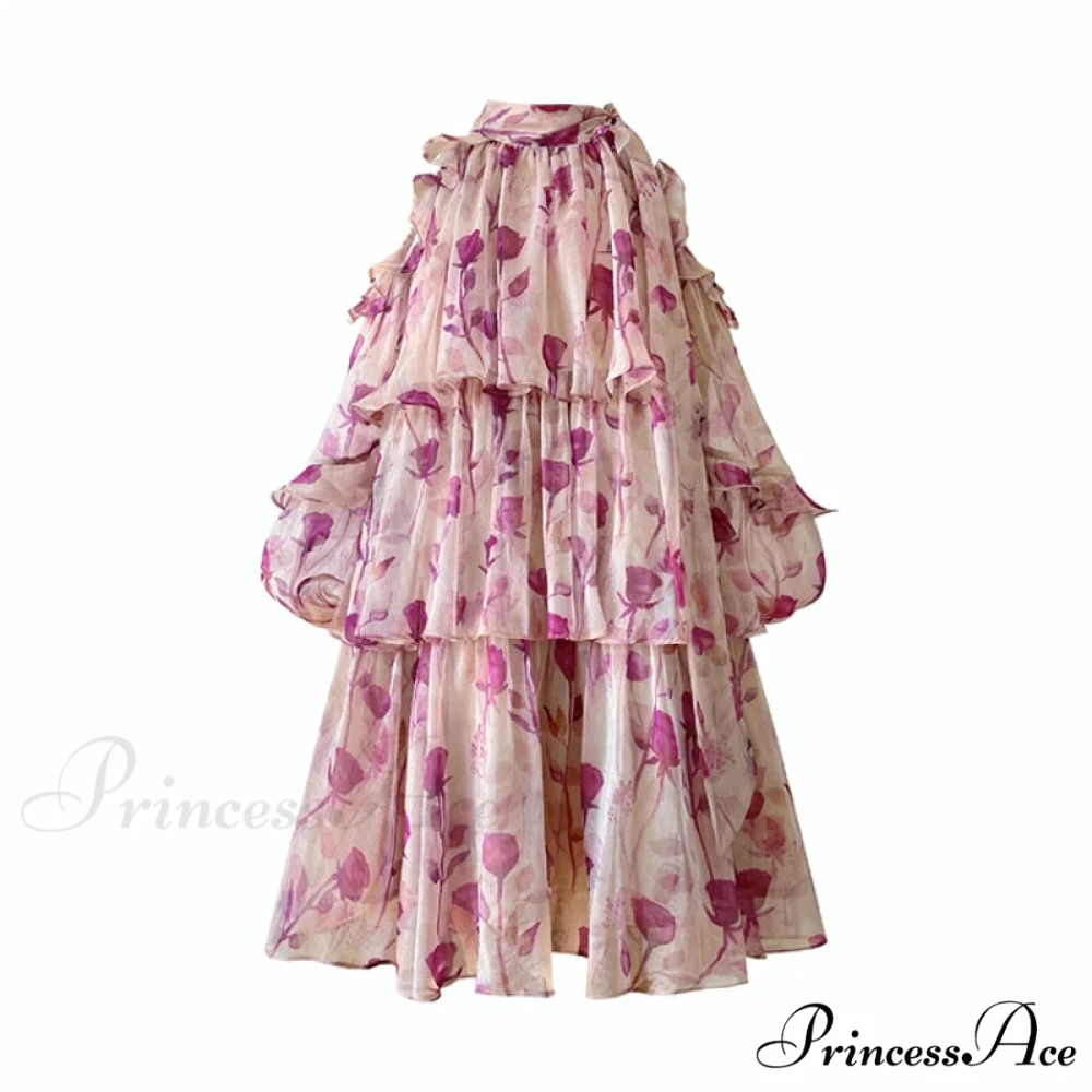 Coastal Gown Mini Long Casual Korean Flowered Arm Brief Elegant Style Party Bohemian Fashion Female - Image 4