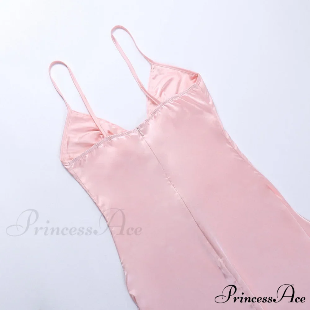 Sleeveless Mini Spaghetti Party Deep Strap V Club Warm-Season Gown Robe Backless Women Satin Neck Vestido - Image 20