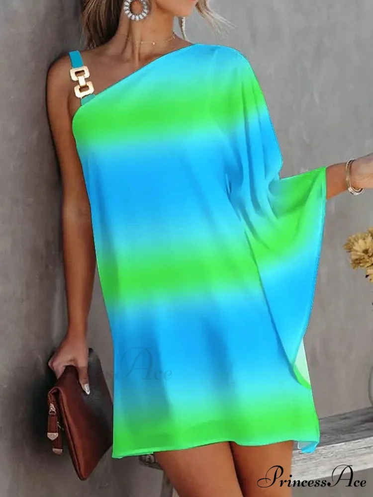 Vintage One-Shoulder Dresses Long Arm Women Design Loose Halter Gown Irregular Gown Spring Party Ruffle Vestido - Image 3