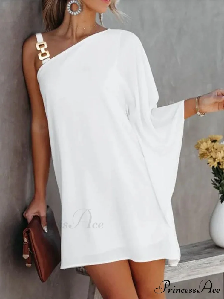 Vintage One-Shoulder Dresses Long Arm Women Design Loose Halter Gown Irregular Gown Spring Party Ruffle Vestido - Image 9