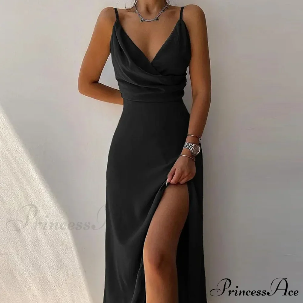 V Warm-Season Gown Sleeveless Design for Party Elegant Neck Women - Image 5