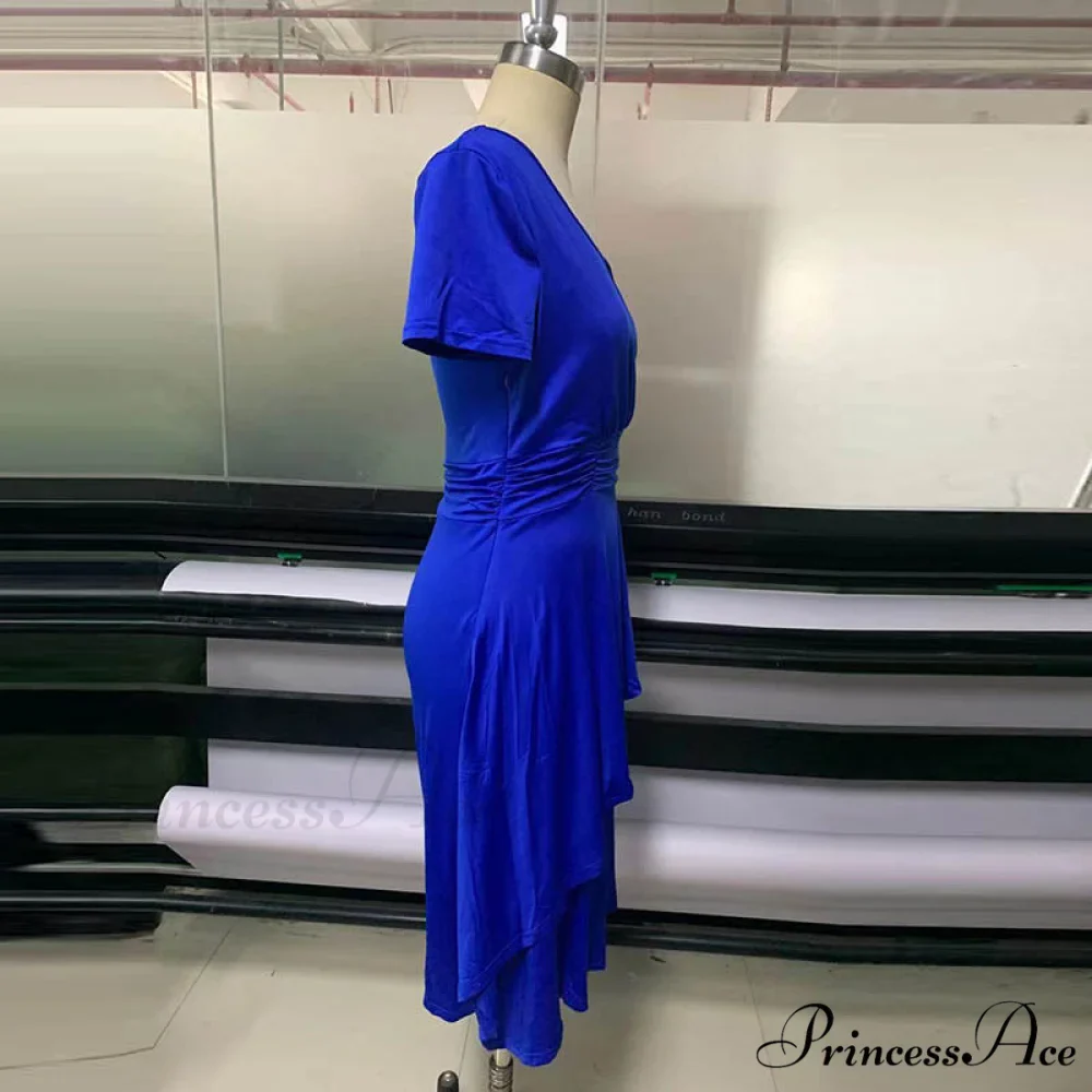 Fashion Gown Brief Retro Gown Office Irregular Waist A-line V-neck Party Women Lady Midi Arm High Warm-Season Elegant 2024 Vestidos - Image 10