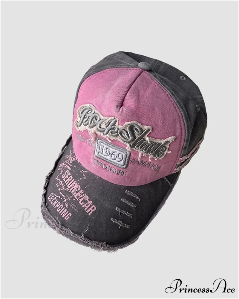 Baseball Vintage Denim Embroidered Distressed Hat 1969 - Image 7