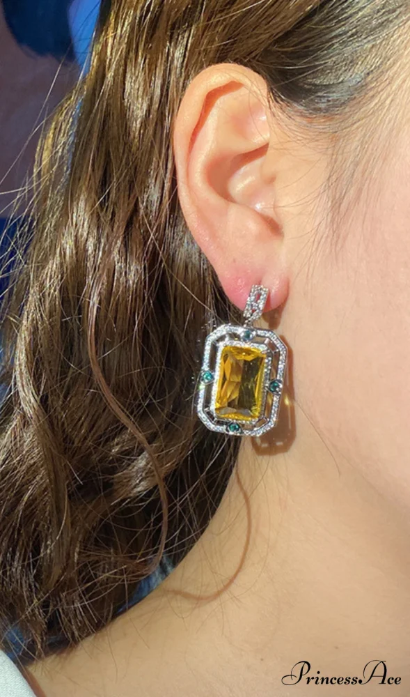 Zircon Geometric Earrings - Image 2