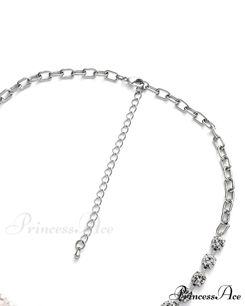 Heart and Pearl Diamond Necklace - Image 2