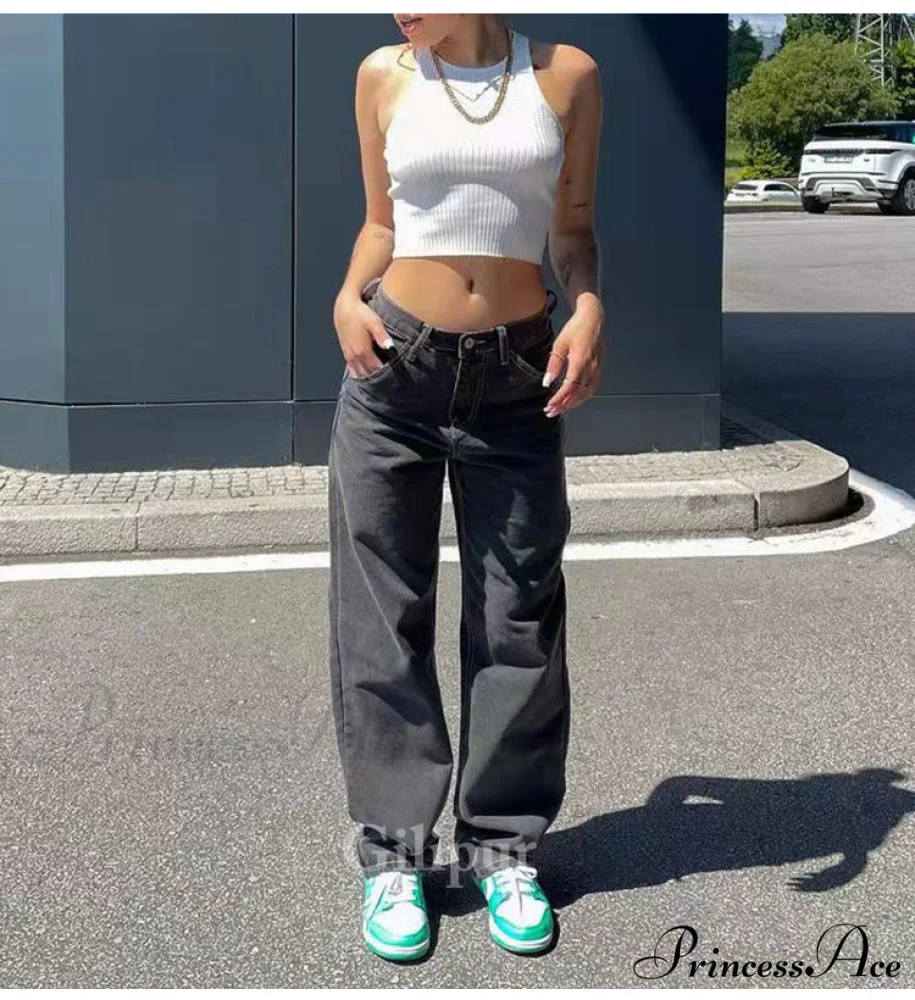 Loose Denim Low Vintage Mom 2024 Leg Baggy New Blue Y2k Waist Fashion Straight Trousers Jeans Women Washed Pants Jeans - Image 13