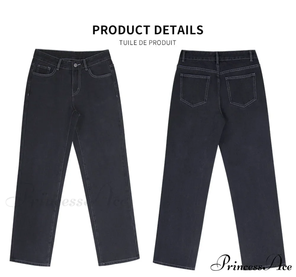Loose Denim Low Vintage Mom 2024 Leg Baggy New Blue Y2k Waist Fashion Straight Trousers Jeans Women Washed Pants Jeans - Image 15