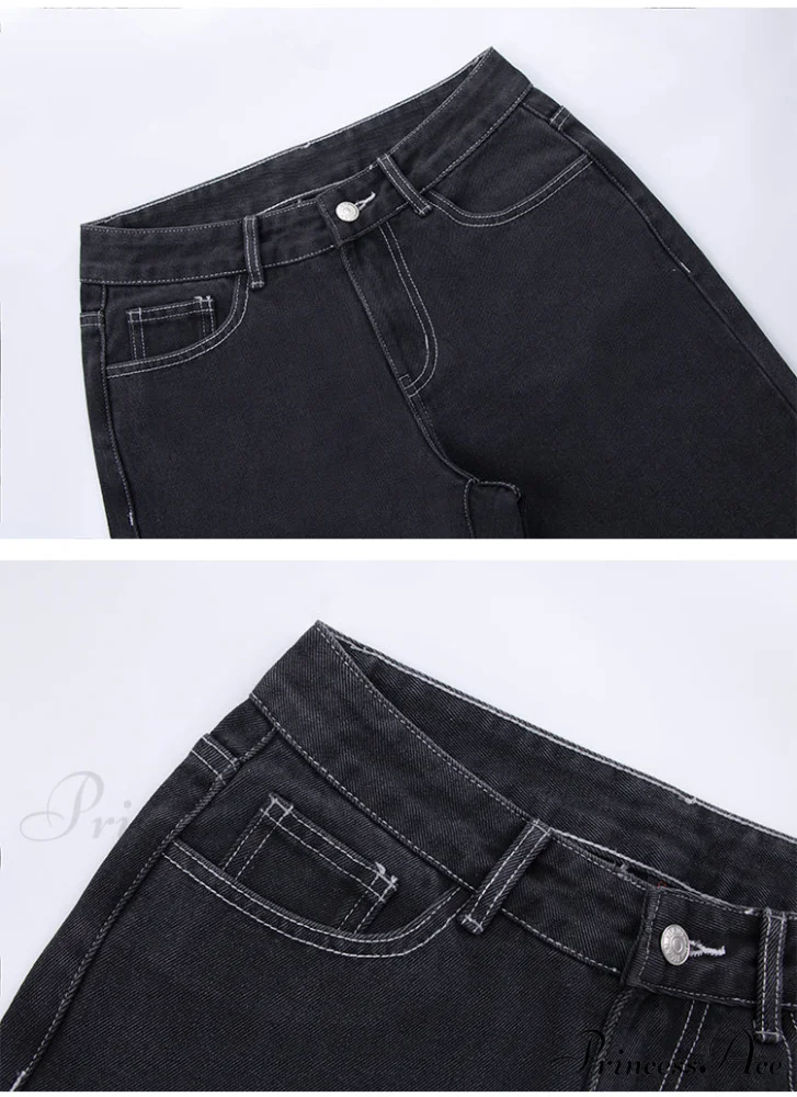 Loose Denim Low Vintage Mom 2024 Leg Baggy New Blue Y2k Waist Fashion Straight Trousers Jeans Women Washed Pants Jeans - Image 16