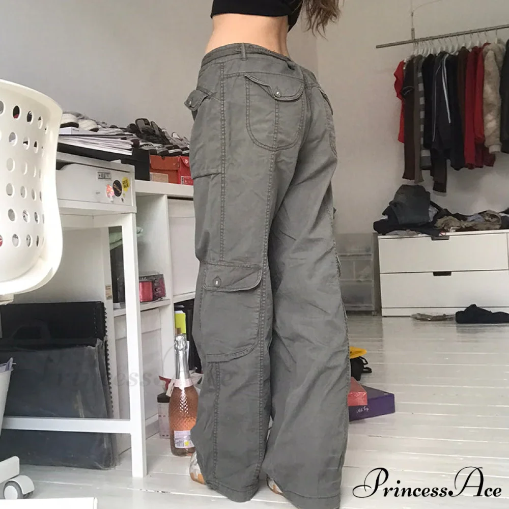 Cargo Streetwear Mom Pants Baggy Low Leg Waist 90s Denim Vintage Wide Jeans Trousers Trendy Korean Grunge Hippie Outfits - Image 4