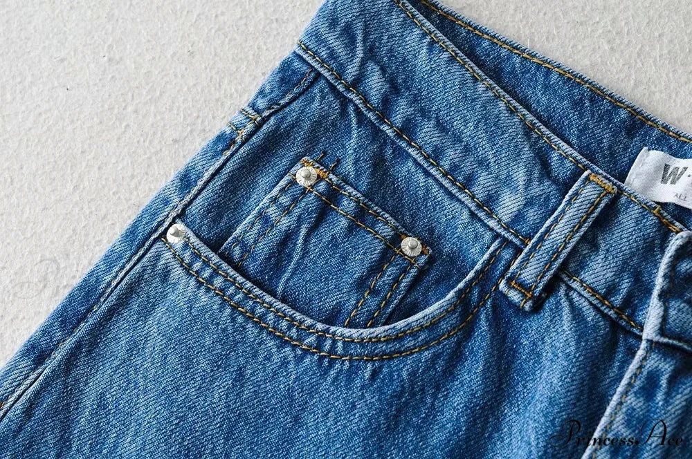 Leg Straight Denim Casual Fashion Women's - Baggy Jeans High Waist Fit - Image 12