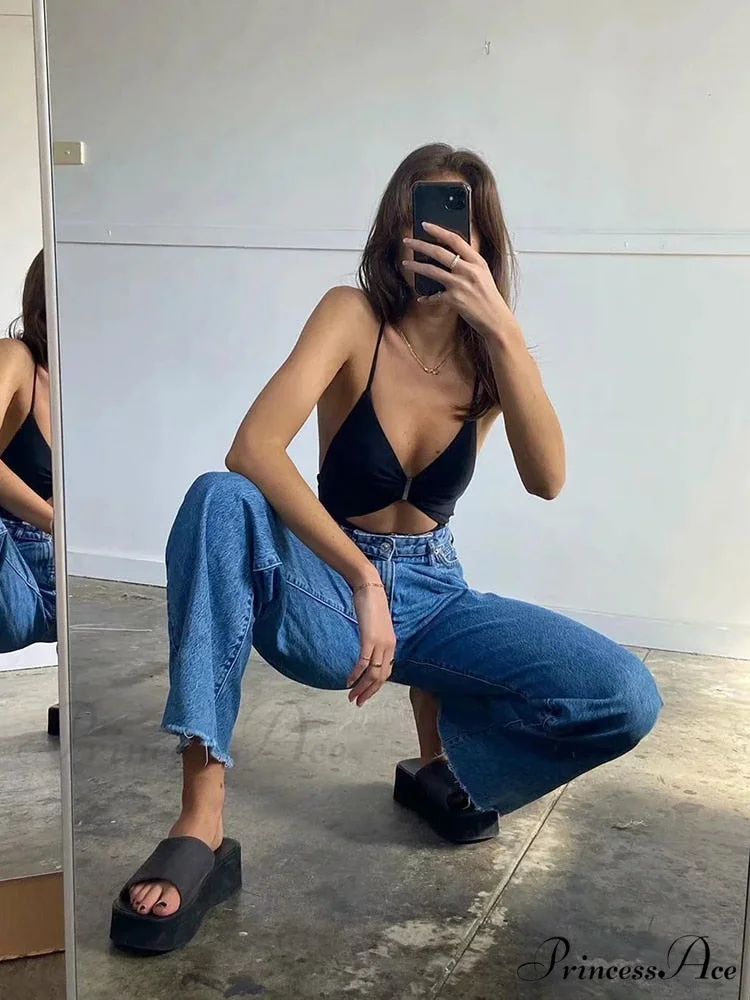 Leg Straight Denim Casual Fashion Women's - Baggy Jeans High Waist Fit - Image 5
