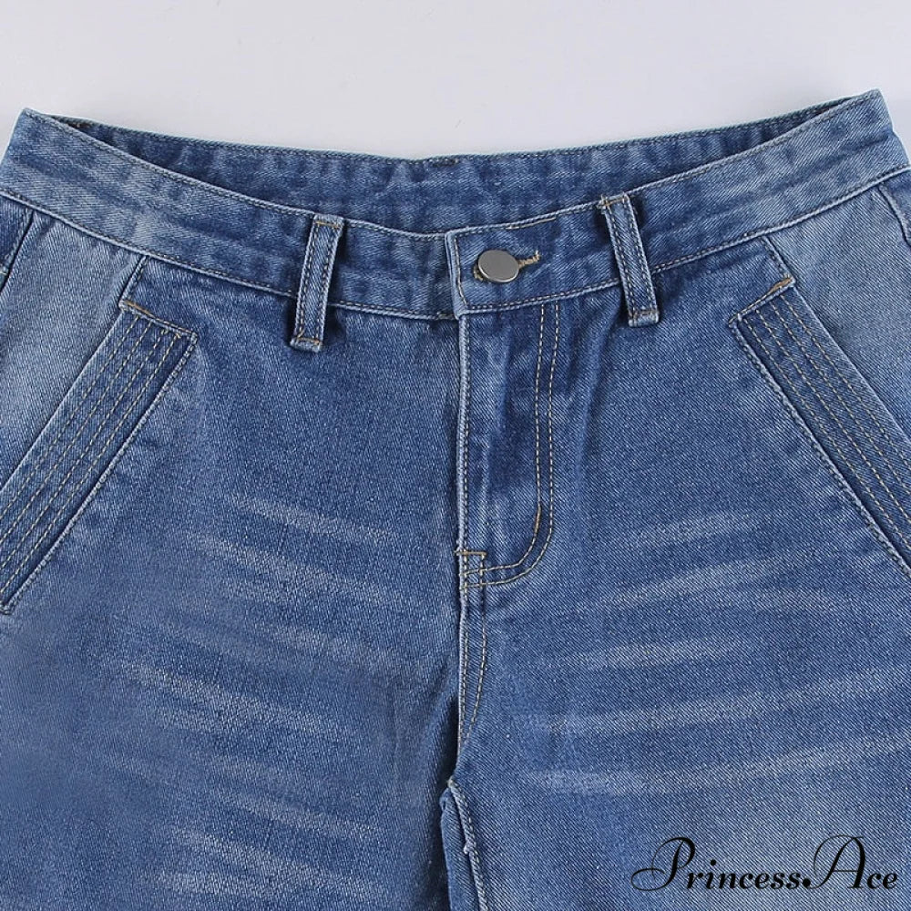 Wide Leg Oversize Y2K Patterned Baggy Winter Cargo Casual Jeans Low Autumn Waist Women's Trousers - Image 12