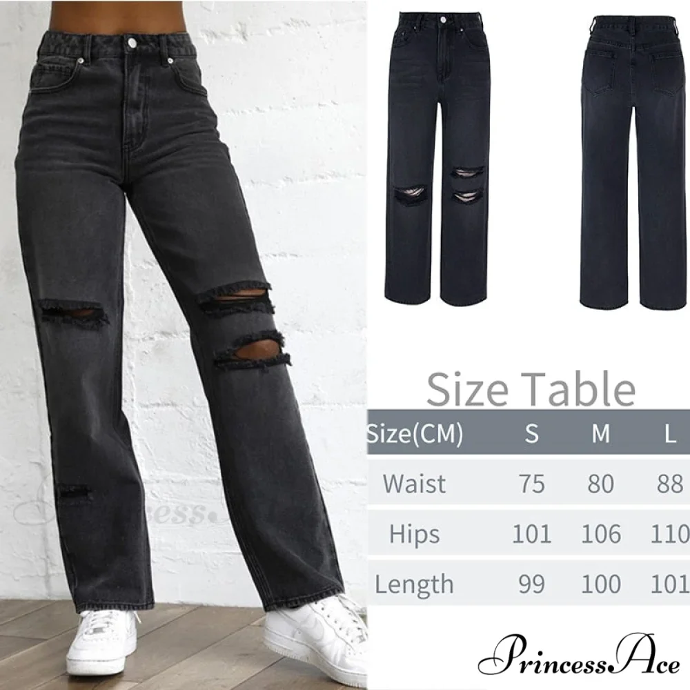 Wide Leg Oversize Y2K Patterned Baggy Winter Cargo Casual Jeans Low Autumn Waist Women's Trousers - Image 9