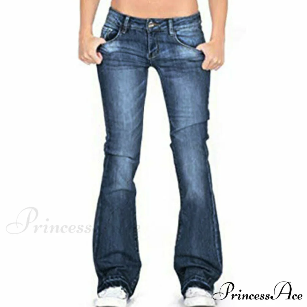 Pants Bottom Trousers Stretch Flared Jeans Bell Denim Women's Fashion Low Rise - Image 6