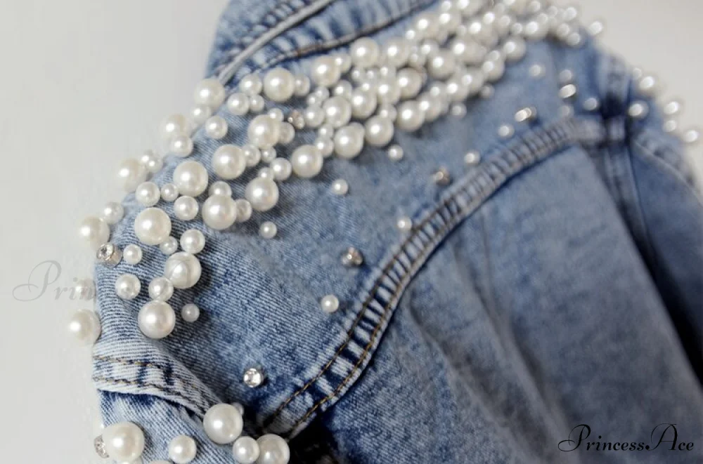 with Detailing New Autumn Women's Jacket Pearl - Denim Collection - Image 3