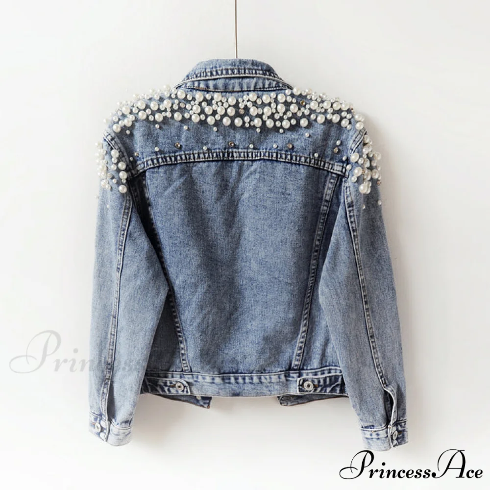 with Detailing New Autumn Women's Jacket Pearl - Denim Collection - Image 4