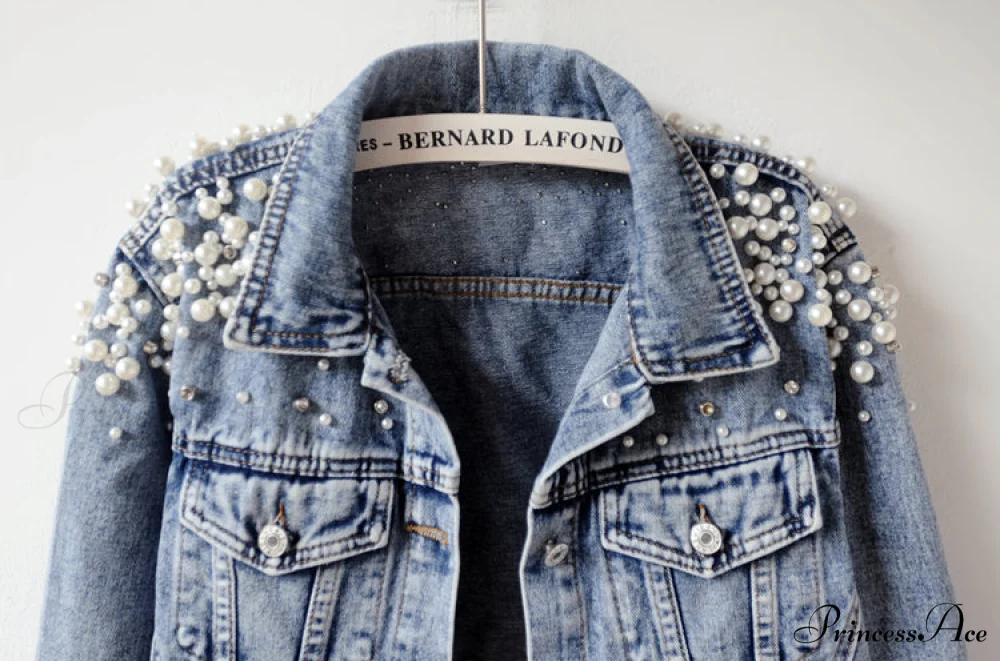 with Detailing New Autumn Women's Jacket Pearl - Denim Collection - Image 5