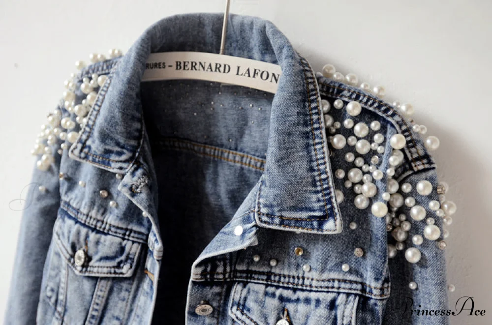 with Detailing New Autumn Women's Jacket Pearl - Denim Collection - Image 6