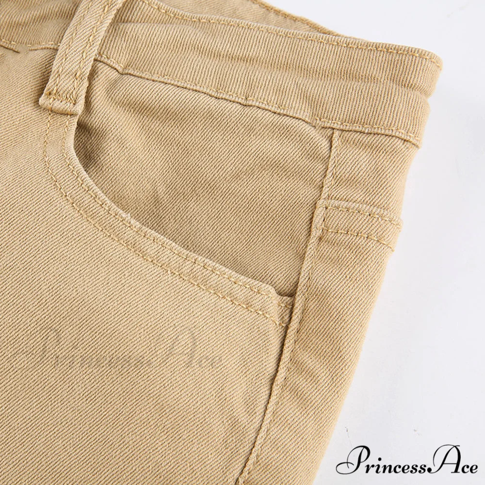 Flared High Black Jeans and in Waist Brown for Khaki Women - Image 18