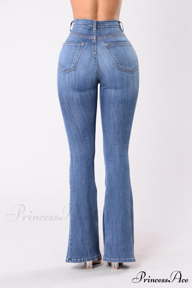 Bottom Denim 2024 Waist Flare Warm-Season Sexy Jean Push Bell Lady Women for Trousers High Pants Skinny Up Jeans Spring - Image 2