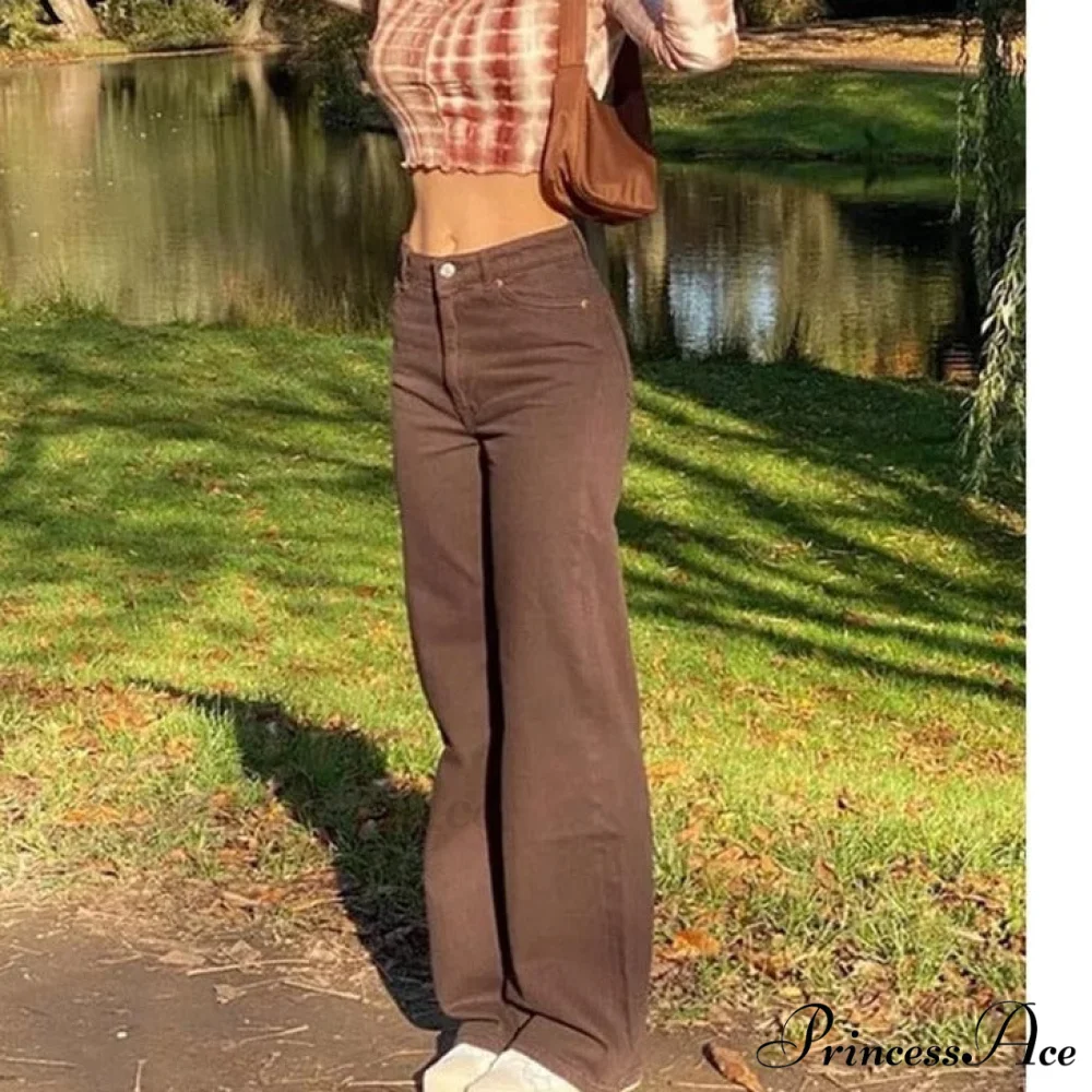 Baggy Jeans 90s Brown Women Vintage Streetwear - Image 12