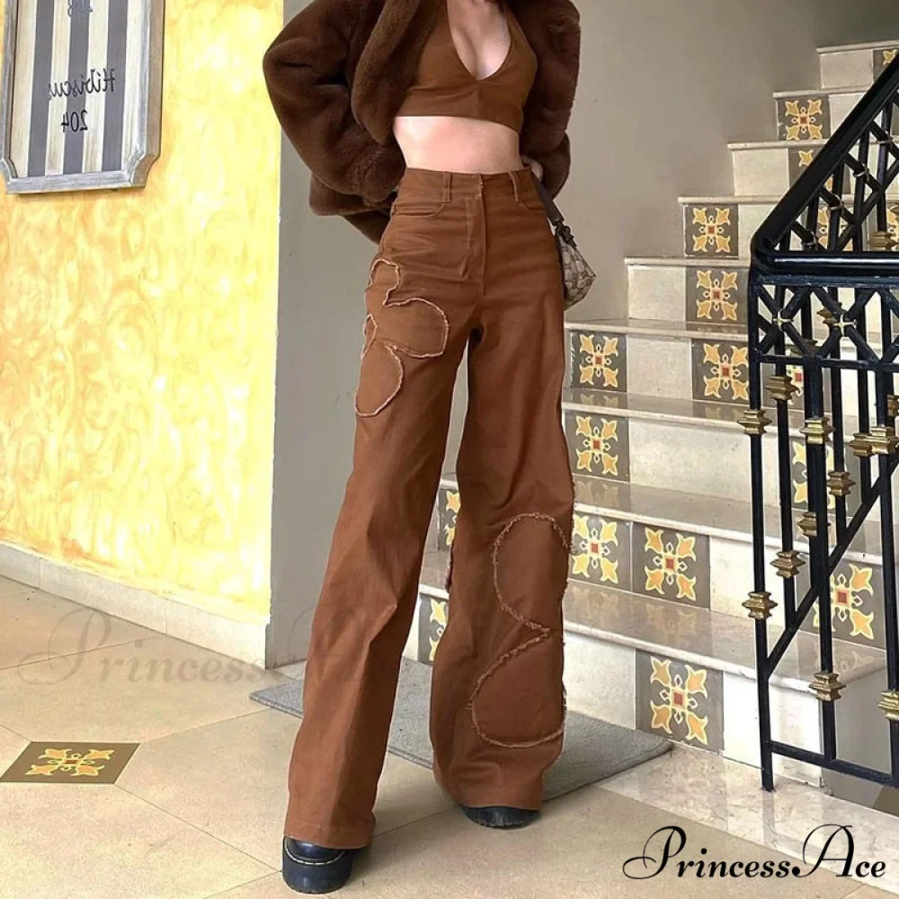 Baggy Jeans 90s Brown Women Vintage Streetwear - Image 5