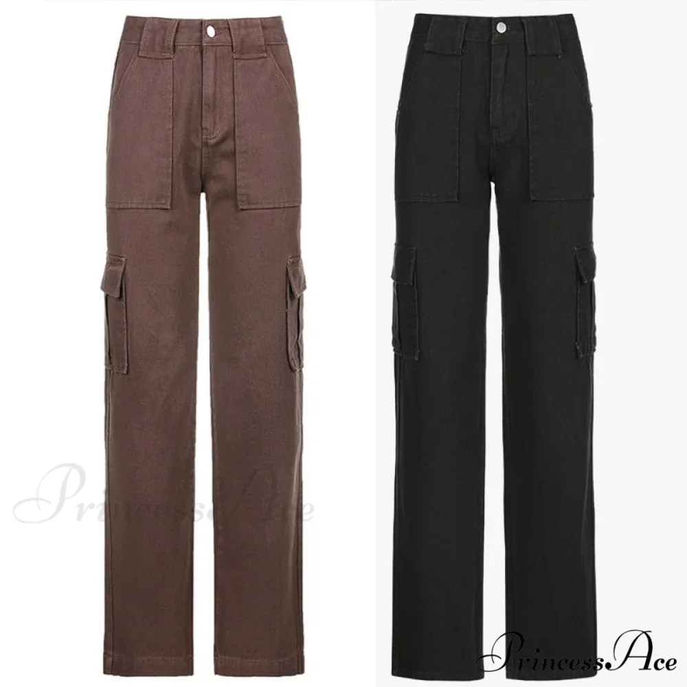 Baggy Jeans 90s Brown Women Vintage Streetwear - Image 6