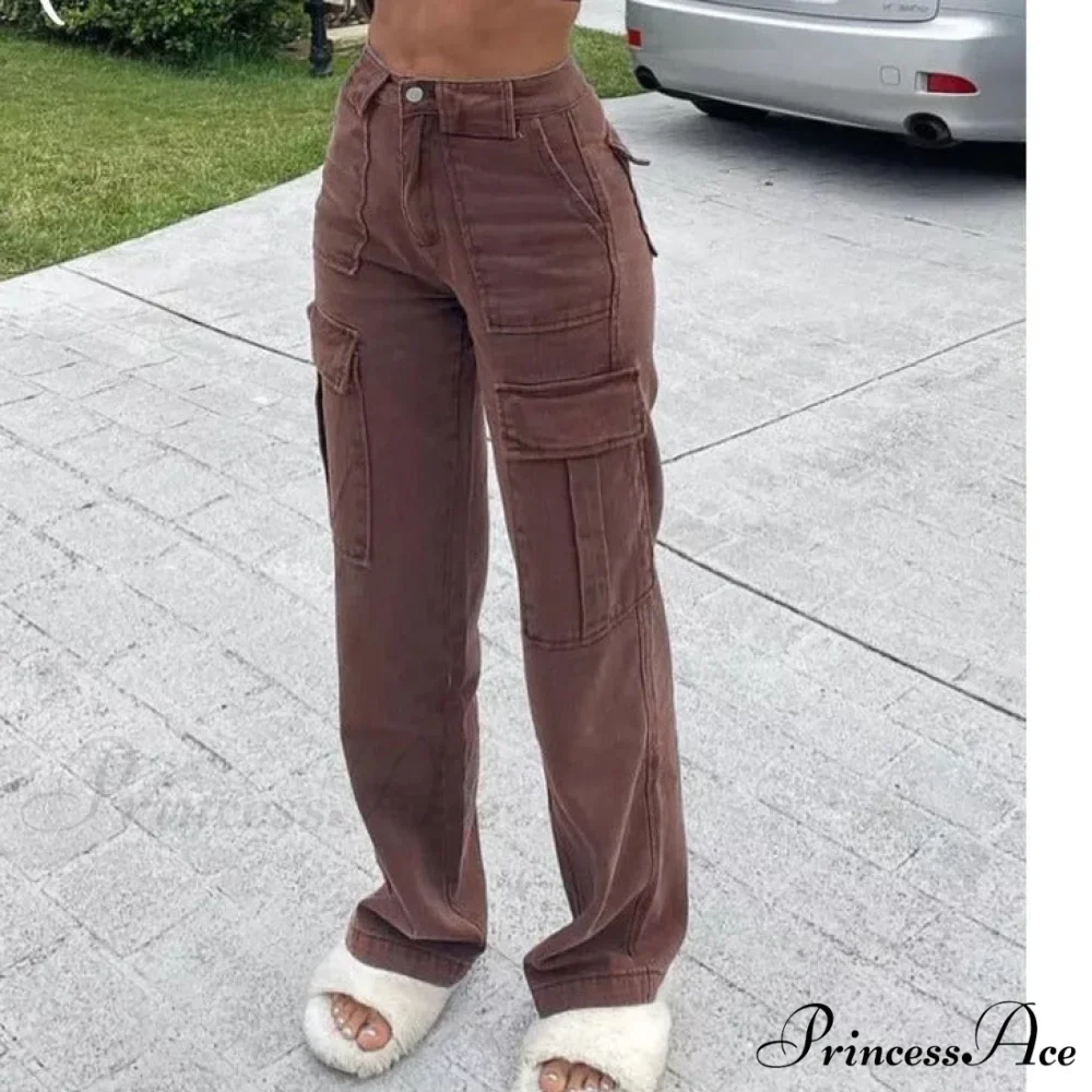 Baggy Jeans 90s Brown Women Vintage Streetwear - Image 9