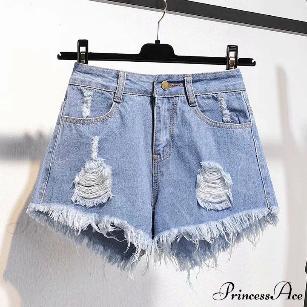 Tassel Detail Shorts Waist High and Denim with for Pockets Women - Image 11