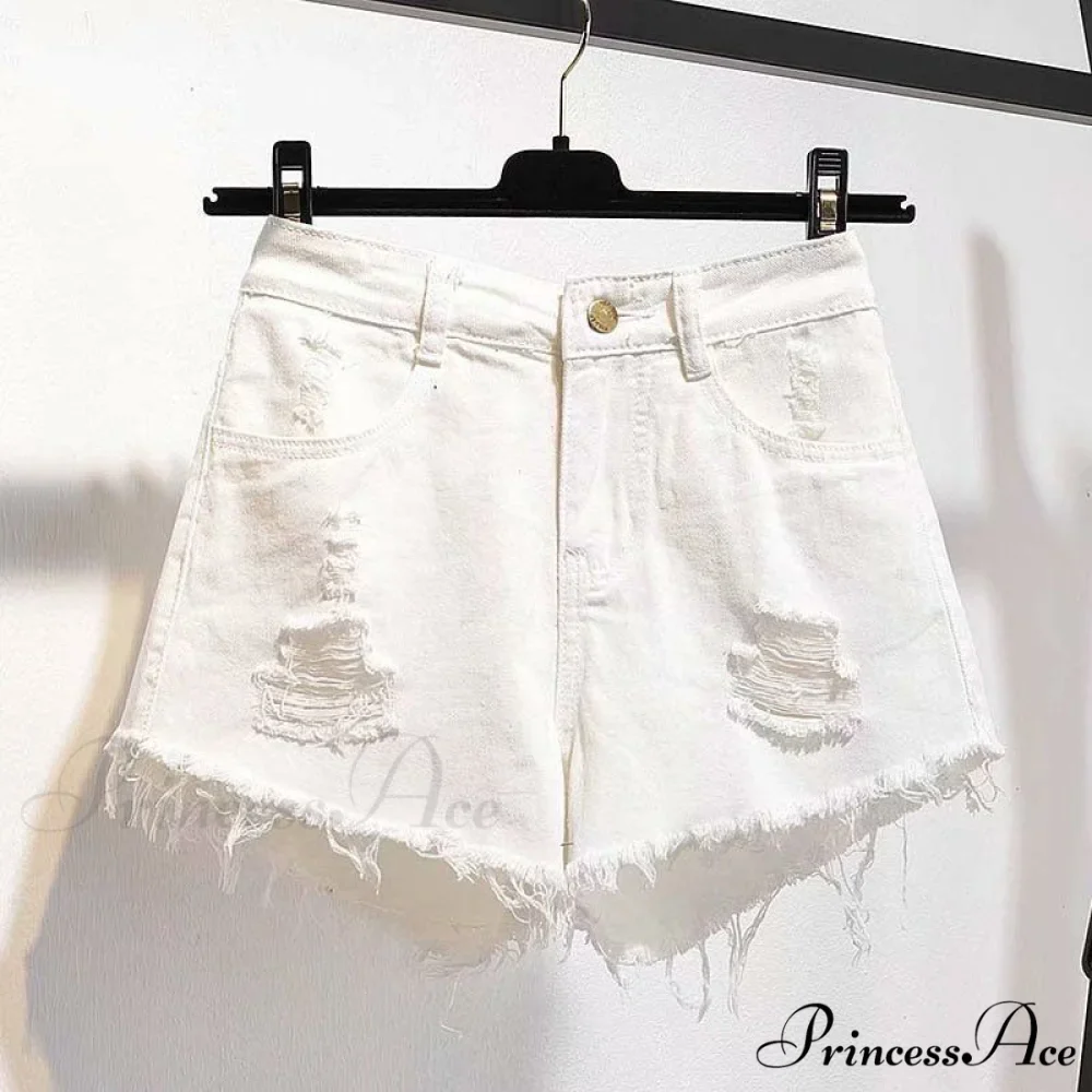 Tassel Detail Shorts Waist High and Denim with for Pockets Women - Image 12