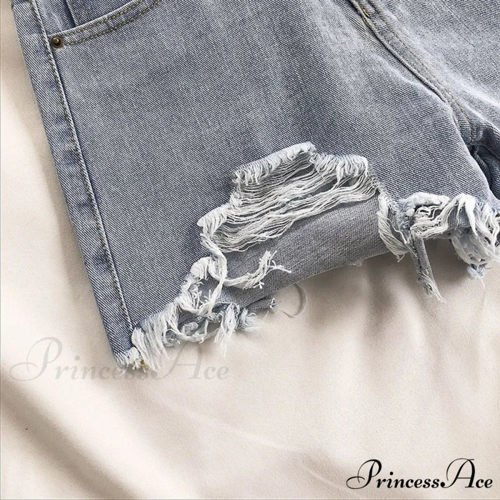 Tassel Detail Shorts Waist High and Denim with for Pockets Women - Image 4