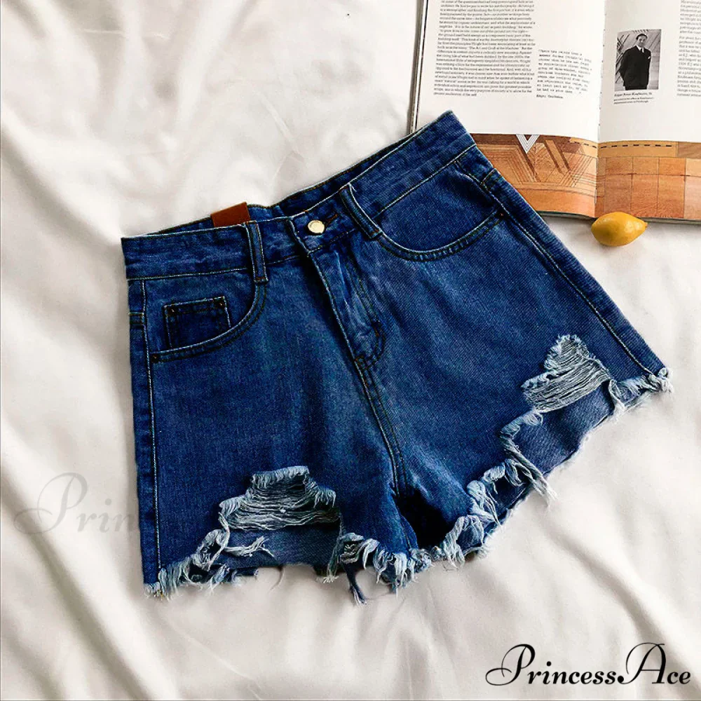 Tassel Detail Shorts Waist High and Denim with for Pockets Women - Image 6
