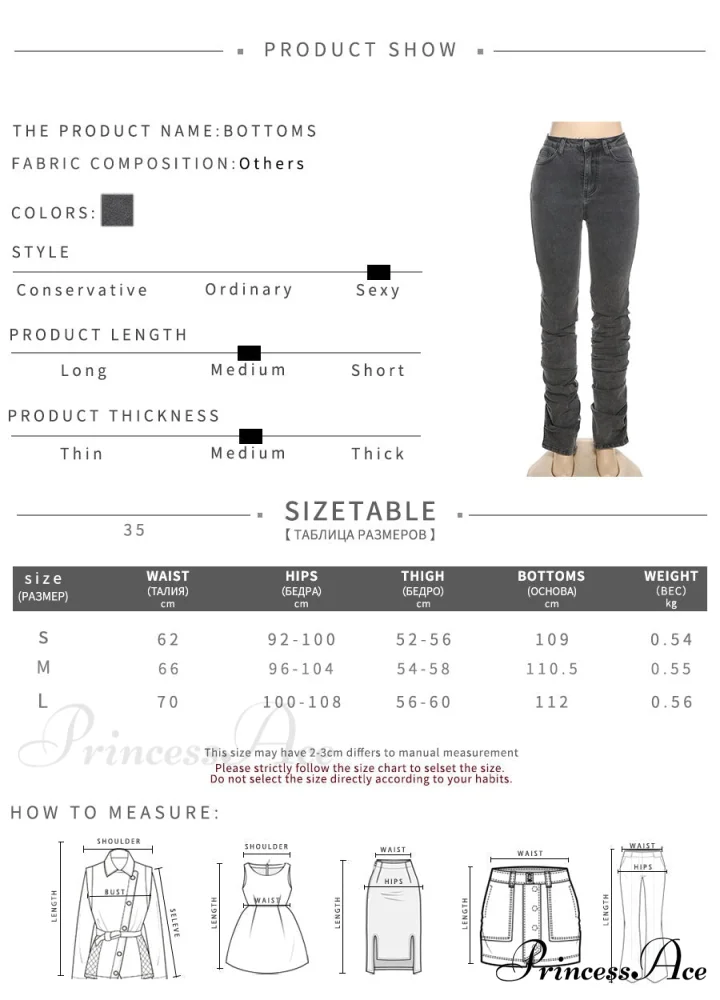 Split Grey Up Denim Trousers Style Stacked Bodycon Streetwear Jeans Ruched Baddie Waist Zip Pants High Women - Image 2