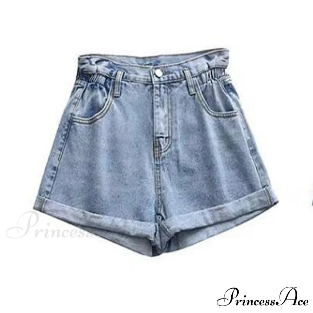 Brief Warm-Season Casual Waist Fashion Elastic Leg Women High Jeans Shorts Waist Denim Wide Loose Size Plus Female - Image 3