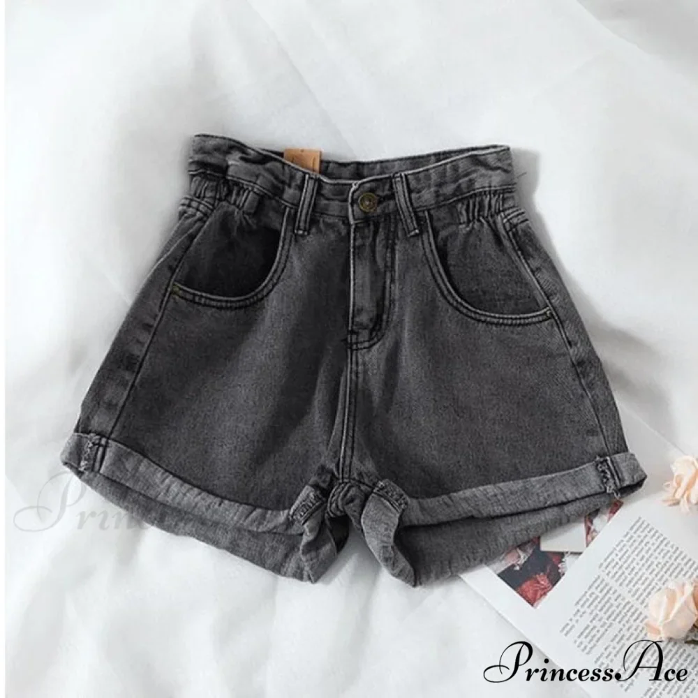 Brief Warm-Season Casual Waist Fashion Elastic Leg Women High Jeans Shorts Waist Denim Wide Loose Size Plus Female - Image 5