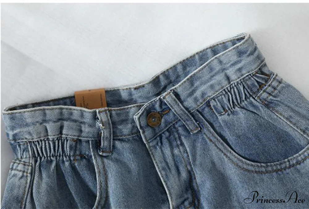 Brief Warm-Season Casual Waist Fashion Elastic Leg Women High Jeans Shorts Waist Denim Wide Loose Size Plus Female - Image 6