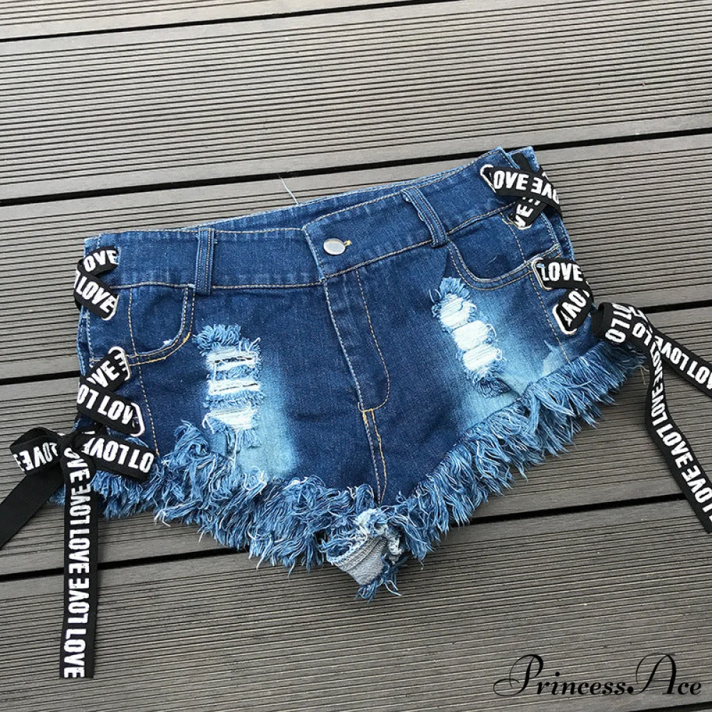 Low Denim Bandage Brief Hole Club Jeans Skinny DJ Blue Women Dance Waist Ripped Mini Shorts White Black - Image 13