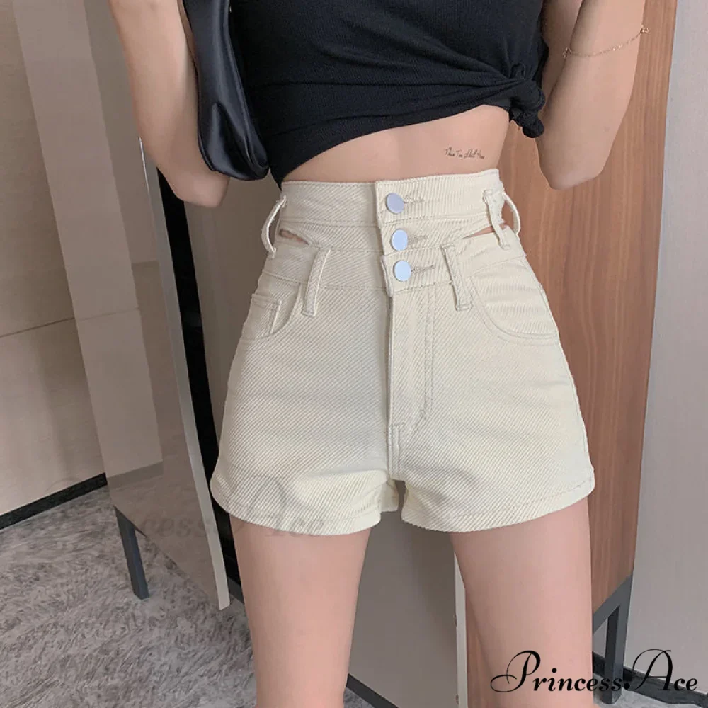 Distressed High Waist Women's Denim Vintage Korean Shorts Summer - Image 3