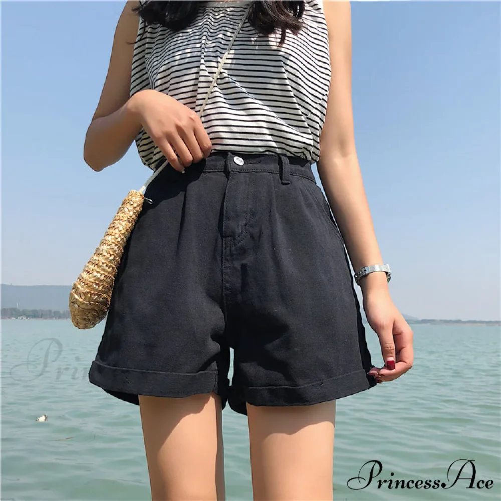Distressed High Waist Women's Denim Vintage Korean Shorts Summer - Image 4
