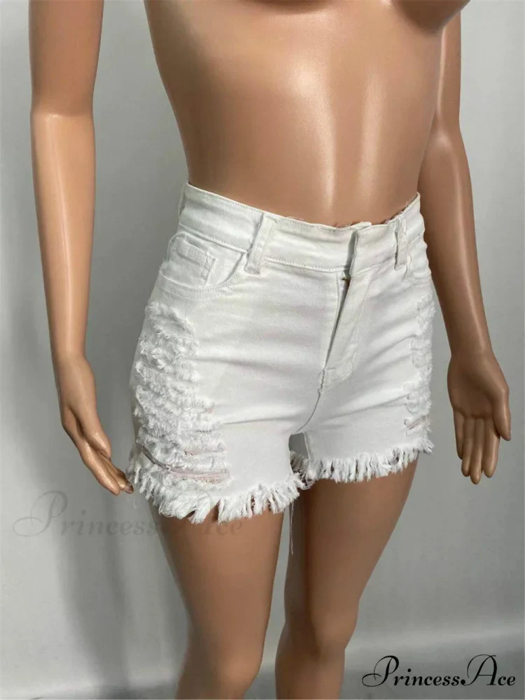 for Warm-Season Waist High Denim Hole Pants Out Ripped Hollow Shorts Women - Image 7