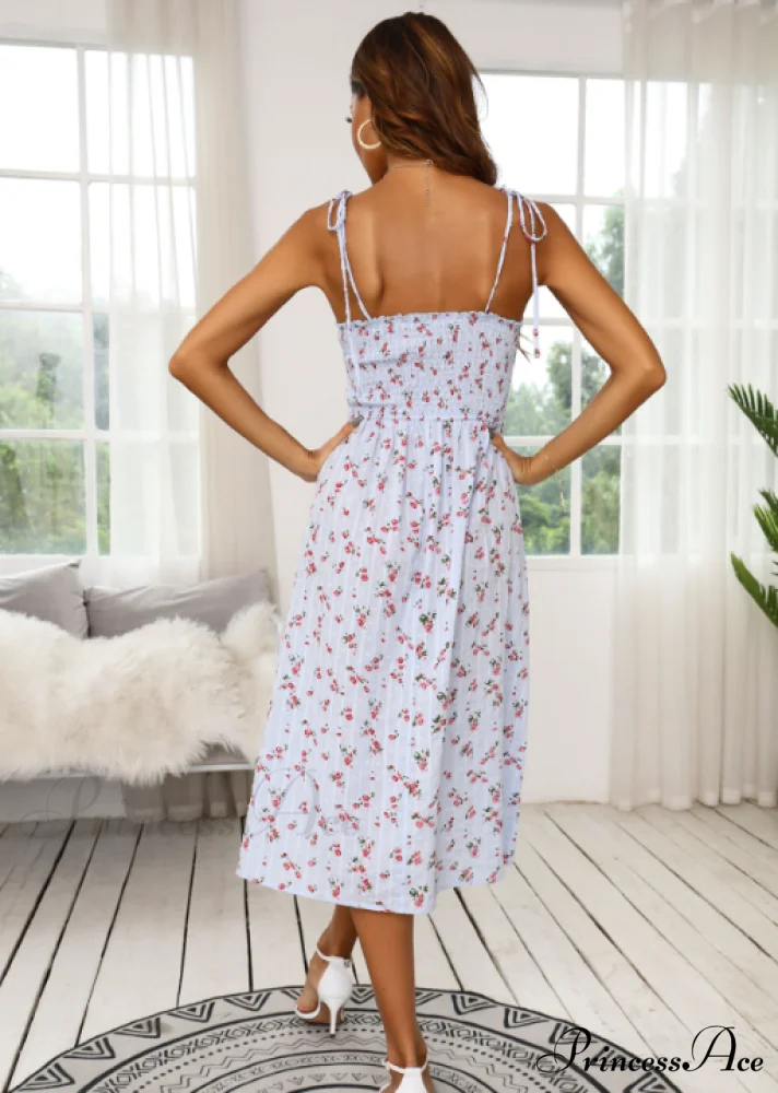 Sleeveless Coastal for Flowered Festive Gown Sling Style - Image 5