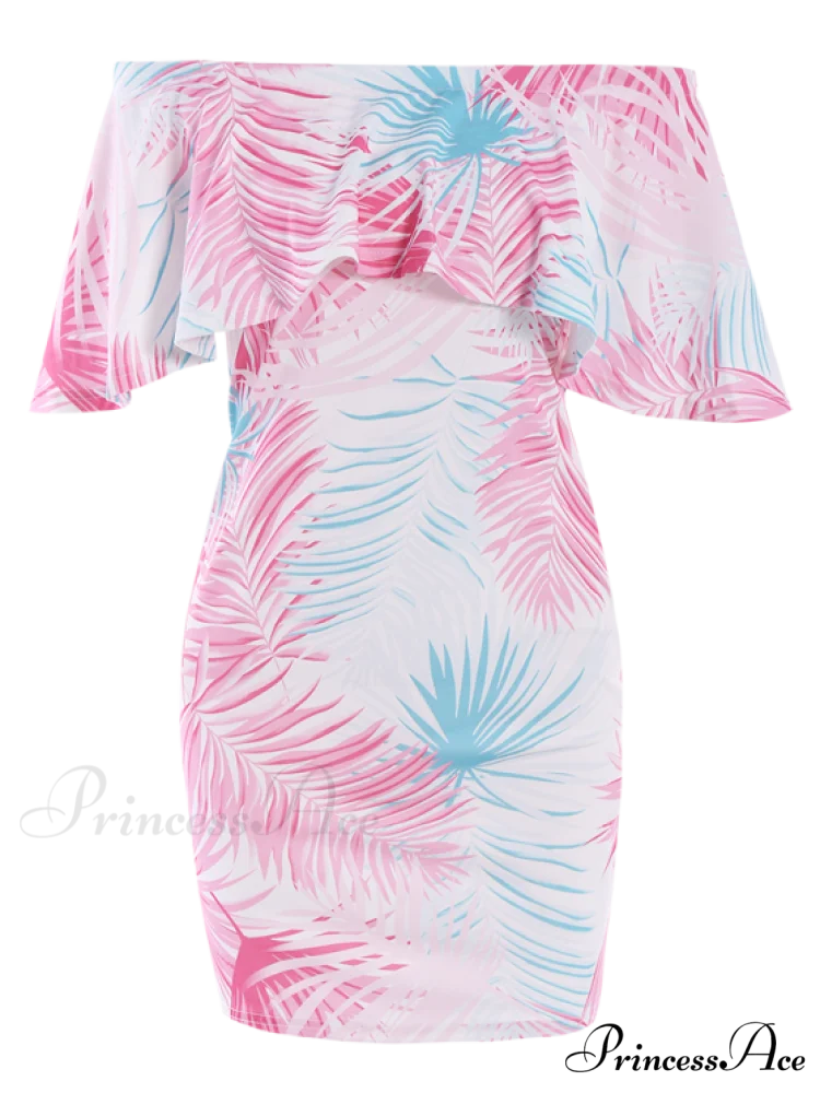 Patterned Off Shoulder Bodycon Dress - Image 3