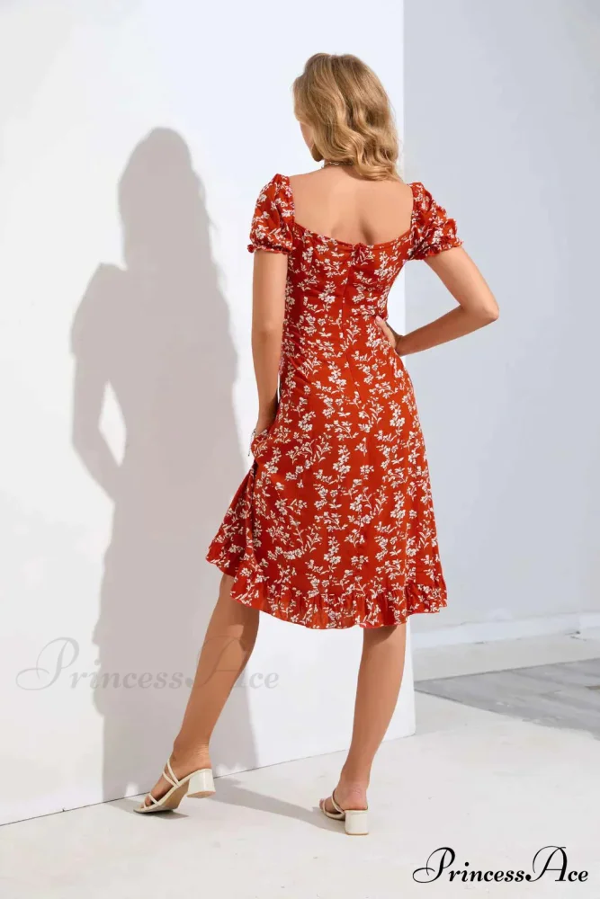 Bubble Flowered Arm Bohemian Dress - Image 4