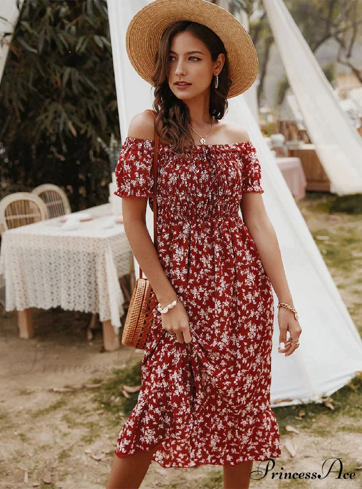 Gown with Brief Bohemian Arm Print - Image 3