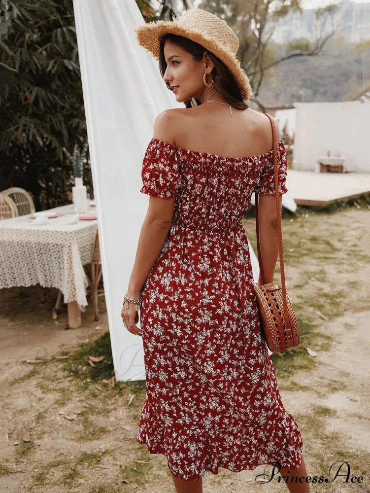 Gown with Brief Bohemian Arm Print - Image 4