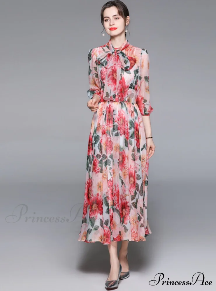Patterned Swing Bohemian Dress - Image 2