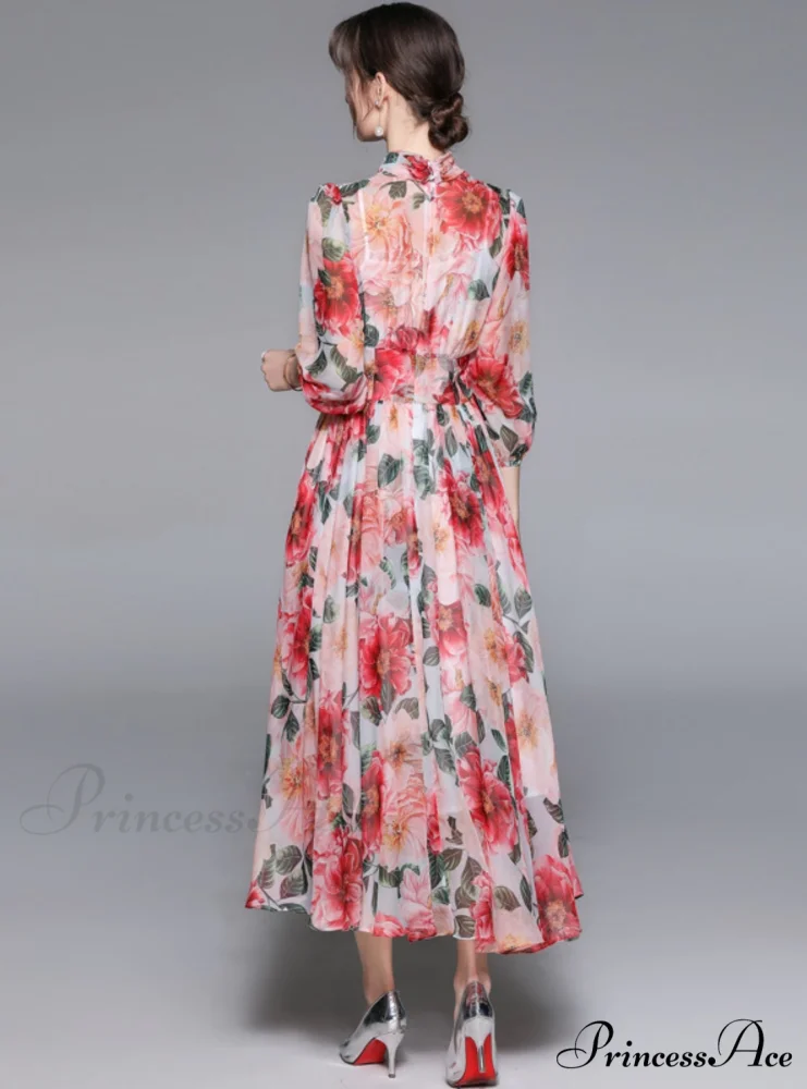 Patterned Swing Bohemian Dress - Image 3