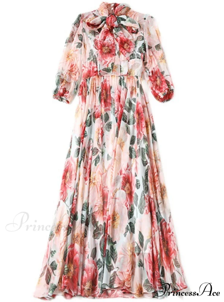 Patterned Swing Bohemian Dress - Image 4