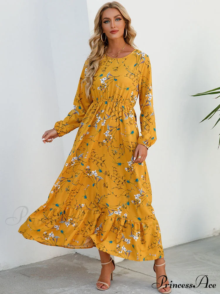 Casual Coastal Long Bohemian Flowered Dress - Image 6
