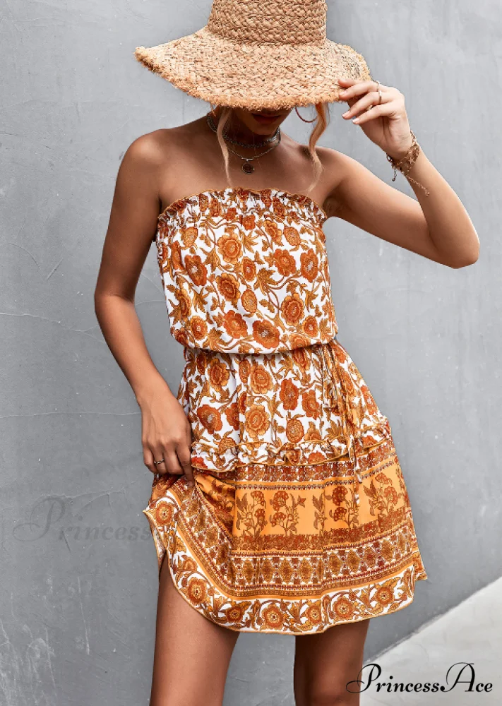 Tube Top Flowered Dress - Image 2